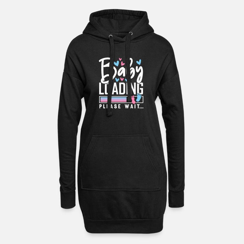 Baby Loading Please Wait - Hoodie-Kleid - Schwarz
