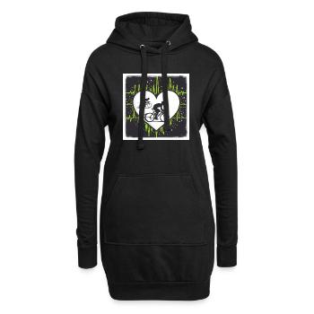 Liebe zum Fahrrad - Hoodie-Kleid - Schwarz - Vorne