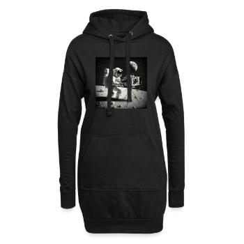 Astronauten-Film - Hoodie-Kleid - Schwarz - Vorne
