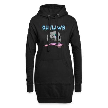 Gesetzlose Schädel Schädel Autobahngangs Bikermotor - Hoodie-Kleid - Schwarz - Vorne