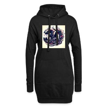 Motorrad-Designs zum 30-jährigen Jubiläum: Geschwindigkeit und Stil - Hoodie-Kleid - Schwarz - Vorne