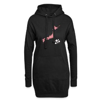 Japon - Sweat-shirt à capuche long Femme - noir - Devant
