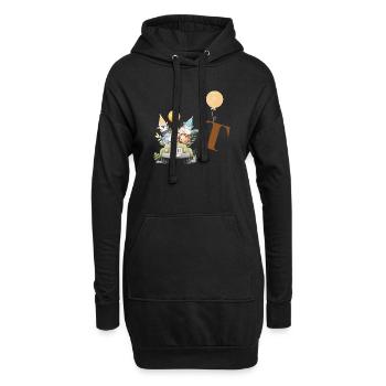 Buchstabe T Safari - Hoodie-Kleid - Schwarz - Vorne