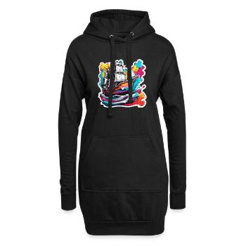 Schiff / Boot / Anker / Meer / Ocean / Kapitän - Hoodie-Kleid - Schwarz - Vorne
