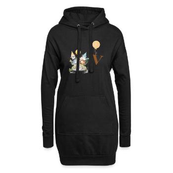 Buchstabe V Safari - Hoodie-Kleid - Schwarz - Vorne