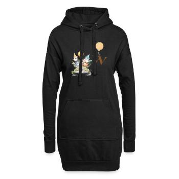 Buchstabe W Safari - Hoodie-Kleid - Schwarz - Vorne