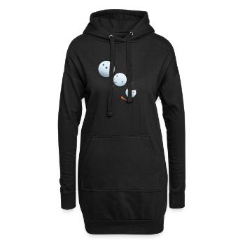 Bonhomme de neige tombé - Sweat-shirt à capuche long Femme - noir - Devant