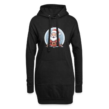 Père Noël Drôle Drôle D’hiver Épouser Noël - Sweat-shirt à capuche long Femme - noir - Devant