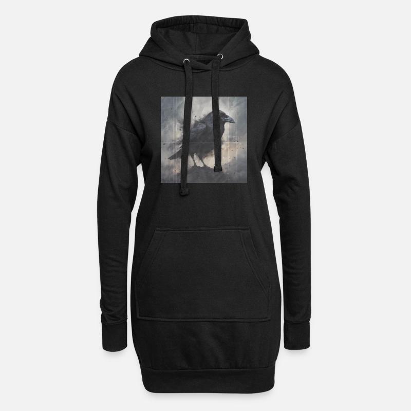 Dunkler Rabe - Hoodie-Kleid - Schwarz