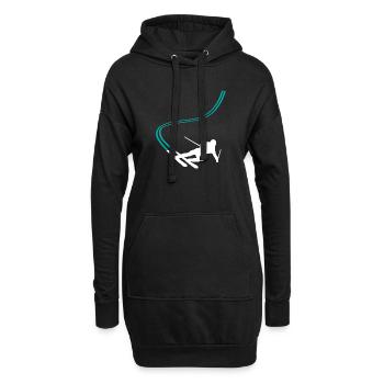 Skifahrer Ski Energy Winter Sport - Hoodie-Kleid - Schwarz - Vorne