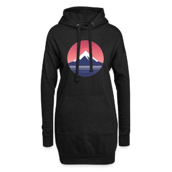 Minimalistischer Berg Fuji - Hoodie-Kleid - Schwarz - Vorne