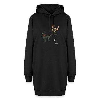 hilfe! Mein Hund ist ein Zombie - Hoodie-Kleid - Schwarz - Vorne - AI Model Female 172 light (172cm)
