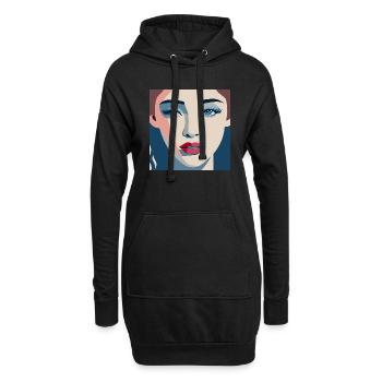 Women / Feminin /Art - Hoodie-Kleid - Schwarz - Vorne