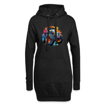 Traktor Landwirt & Bauern Design. Geschenk - Hoodie-Kleid - Schwarz - Vorne
