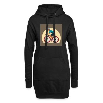 Fahrrad / Rennrad - Hoodie-Kleid - Schwarz - Vorne