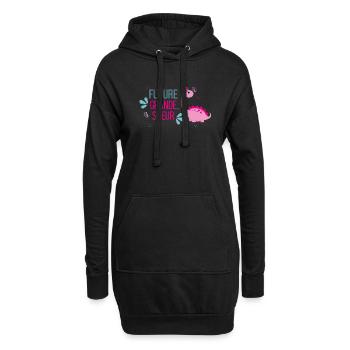 Future grande sœur - annonce grossesse - Sweat-shirt à capuche long Femme - noir - Devant