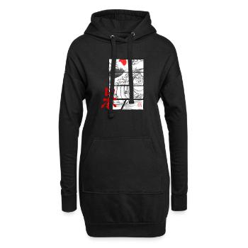Japan-Welle - Hoodie-Kleid - Schwarz - Vorne