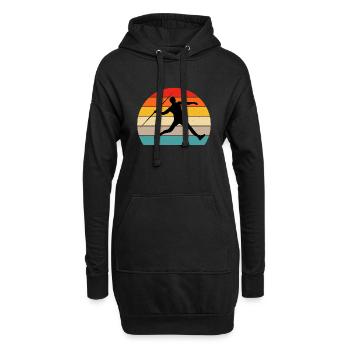 lancer de javelot Rétro vintage - Sweat-shirt à capuche long Femme - noir - Devant
