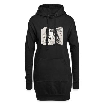 Mädchen mit Libelle im Haar - Hoodie-Kleid - Schwarz - Vorne