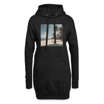 BEACH LIFE Design - Hoodie-Kleid - Schwarz - Vorne