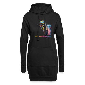 Motocross rider watching you AI - Hoodie-Kleid - Schwarz - Vorne