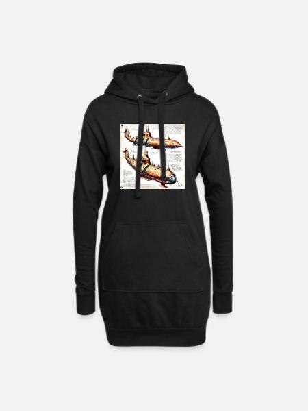 U-Boot #3 - Hoodie-Kleid - Schwarz