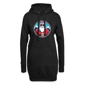 Weihnachtsmann Weihnachten Zeichnung - Hoodie-Kleid - Schwarz - Vorne