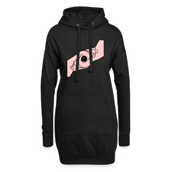 Das Glück der schwarzen Kugel - Hoodie-Kleid - Schwarz - Vorne