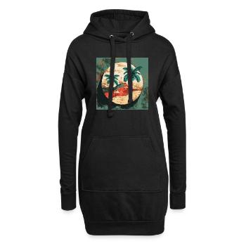 Palmiers à Cuba - Sweat-shirt à capuche long Femme - noir - Devant