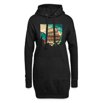 Kolosseum Rom - Hoodie-Kleid - Schwarz - Vorne