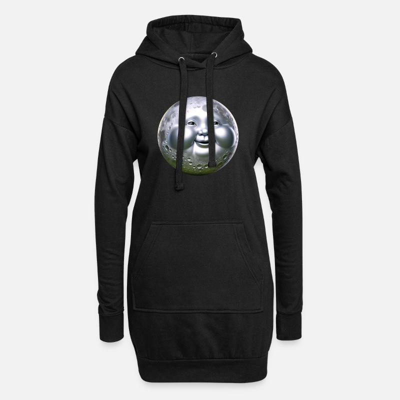 Buddha Mond - Hoodie-Kleid - Schwarz