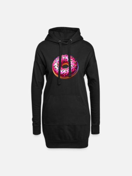Donut - Hoodie-Kleid - Schwarz