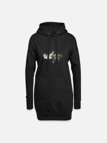 Angeln Angelsport Shirt für dein Abenteuer am See - Hoodie-Kleid - Schwarz