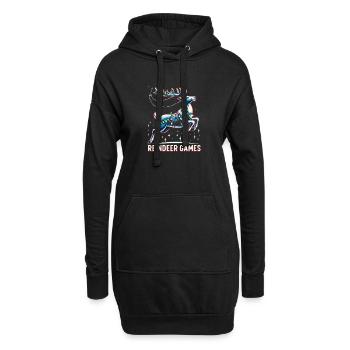 Rentierspiele – Festlicher Sprung - Hoodie-Kleid - Schwarz - Vorne