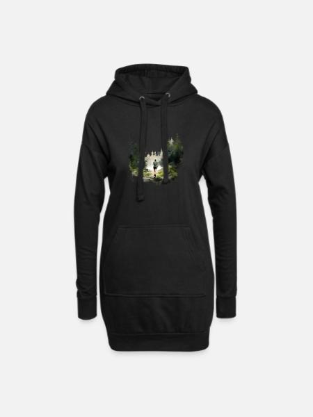 Schneller, weiter, stärker: Dein Jogging Shirt - Hoodie-Kleid - Schwarz