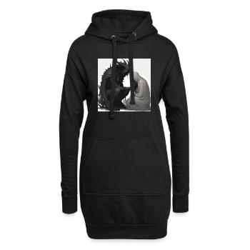Outer Space Esoteric Saying - Hoodie Dress - black - Front