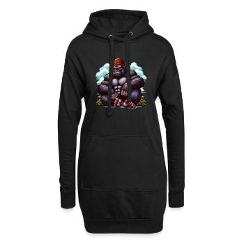 Gorille - Sweat-shirt à capuche long Femme - noir - Devant