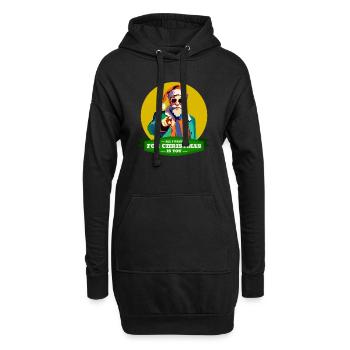 Tout ce que je veux pour Noël, c’est toi – Père Noël hipster - Sweat-shirt à capuche long Femme - noir - Devant