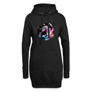 Magisches Einhorn - Hoodie-Kleid - Schwarz - Vorne