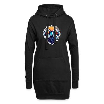 Dessin d’oiseau aigle - Sweat-shirt à capuche long Femme - noir - Devant