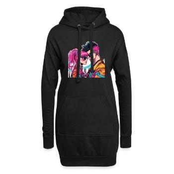 Y2K-Mode - Hoodie-Kleid - Schwarz - Vorne
