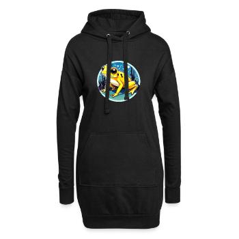 Poison Dart grenouille grenouille dessin - Sweat-shirt à capuche long Femme - noir - Devant