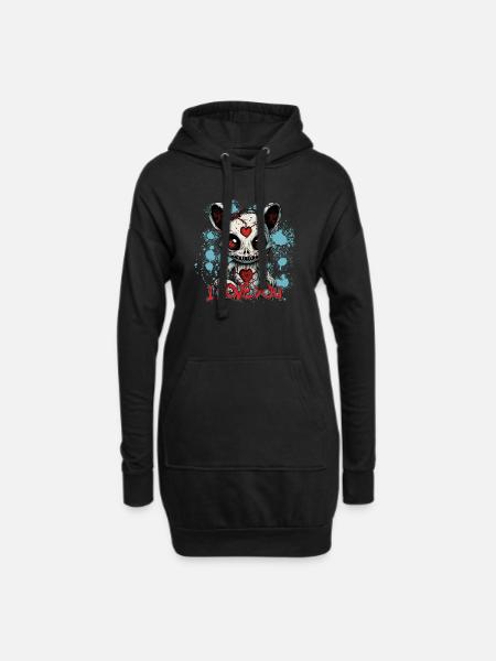 VODOO TEDDY - Hoodie-Kleid - Schwarz