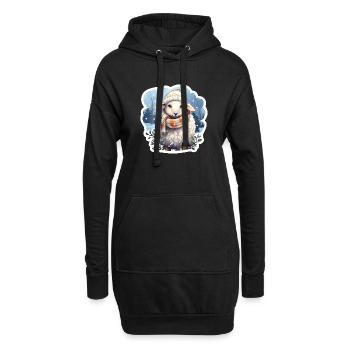 Moutons d’hiver - Sweat-shirt à capuche long Femme - noir - Devant