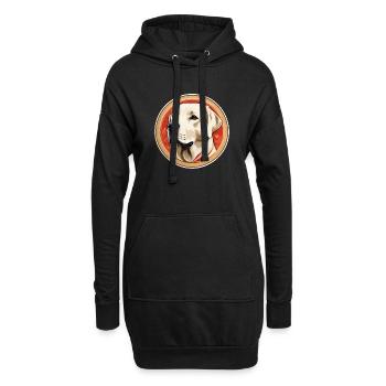 Tête de Labrador - Illustration ronde colorée - Sweat-shirt à capuche long Femme - noir - Devant