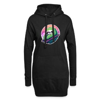 Dessin paresseux - Sweat-shirt à capuche long Femme - noir - Devant