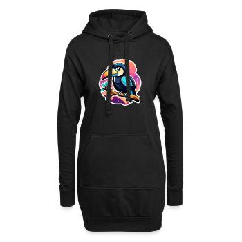 Tukan Vogel Illustration - Hoodie-Kleid - Schwarz - Vorne
