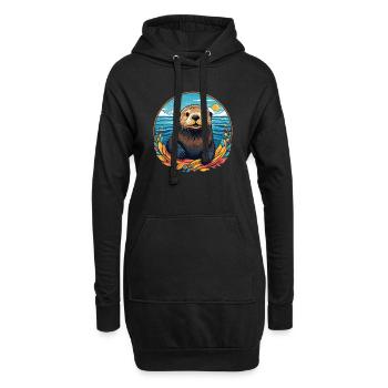 Seeotter - Hoodie-Kleid - Schwarz - Vorne