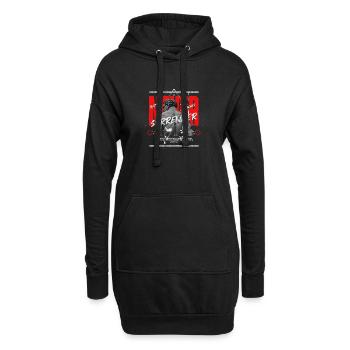 "Never Surrender" Kämpfer Design - Hoodie-Kleid - Schwarz - Vorne