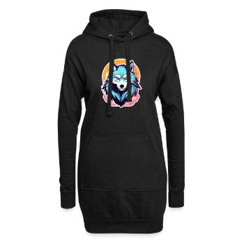 Werwolf Halloween Illustration - Hoodie-Kleid - Schwarz - Vorne